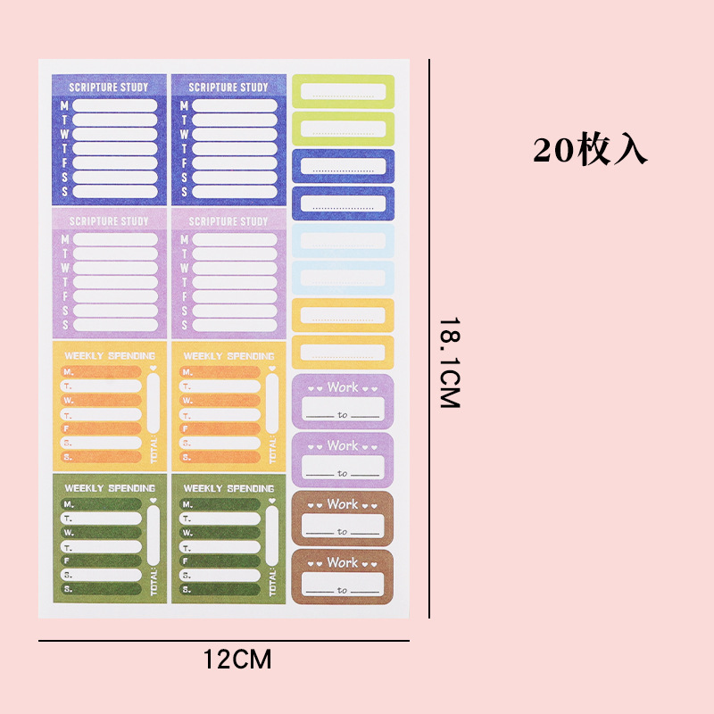 Loose-Leaf Notebook Handwritten Labels Indicate White And Blue Color Stickers Letter Stickers Sticky Notes Index Stickers: Yellow
