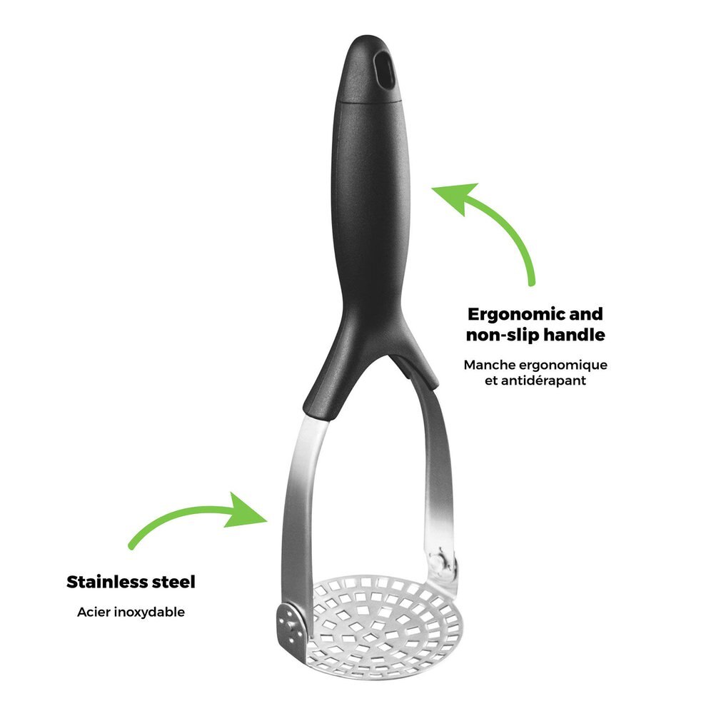 Potato Press Masher Vertical Foldable Handle Manual Stainless Steel For Mashed Potatoes Or Vegetable Puree