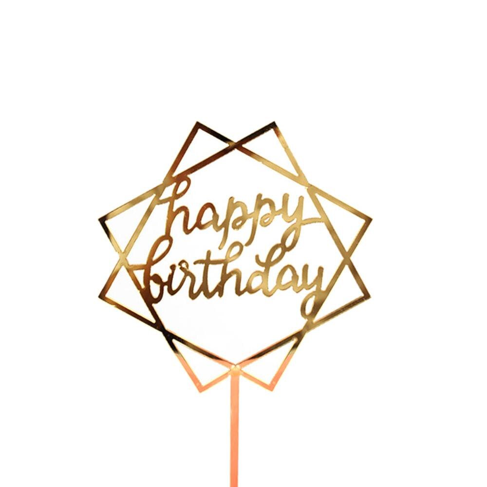 Glitter Glücklich Geburtstag Kuchen Topper Acryl Brief Gold Kuchen Dessert Top Flagge Dekoration für Geburtstag Party Hochzeit Liefert: 4