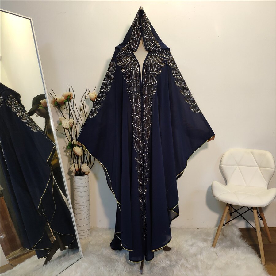 Muslim Women Embellished Beads Cape Abaya Dress #265385