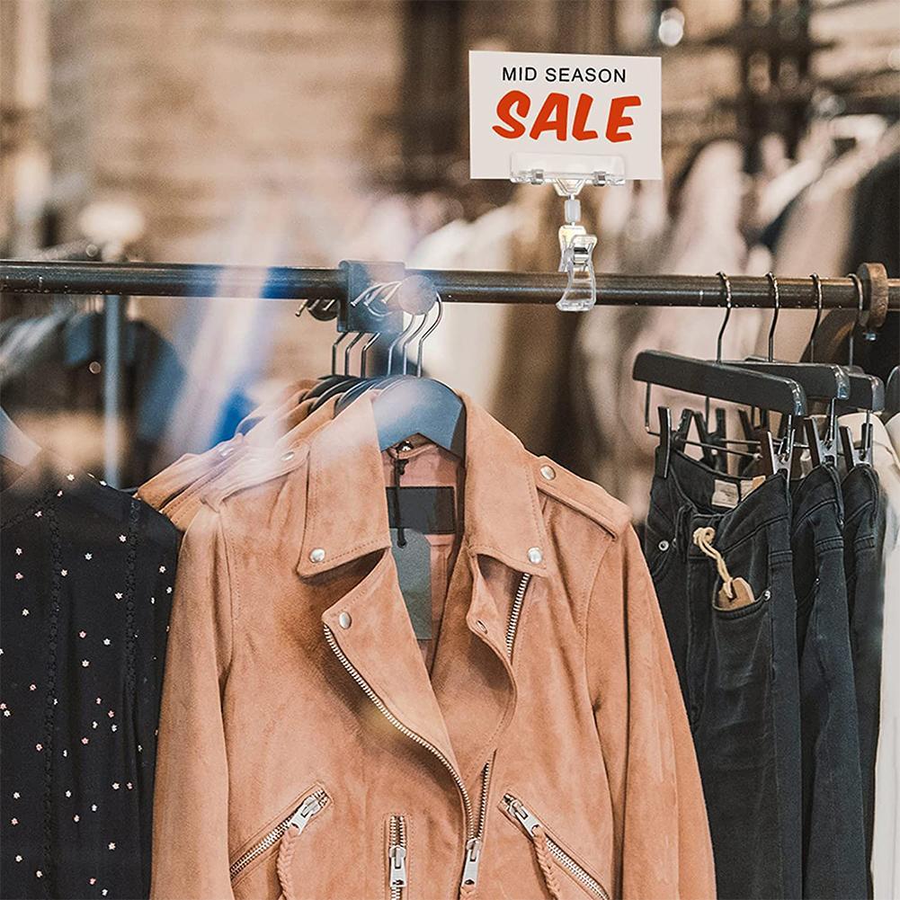 47mm Clear Plastic Wall Suction Cup Clip Clamp Multifunctional Swivel Clip Supermarket Mall Practical Sucker Clamp