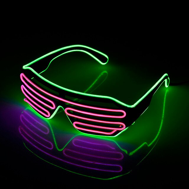 LED Leuchtende Nachtsicht Gläser Halloween glühend Neon- Weihnachten Party Blinklicht Sonnenbrille Glas Festival Brillen: 006