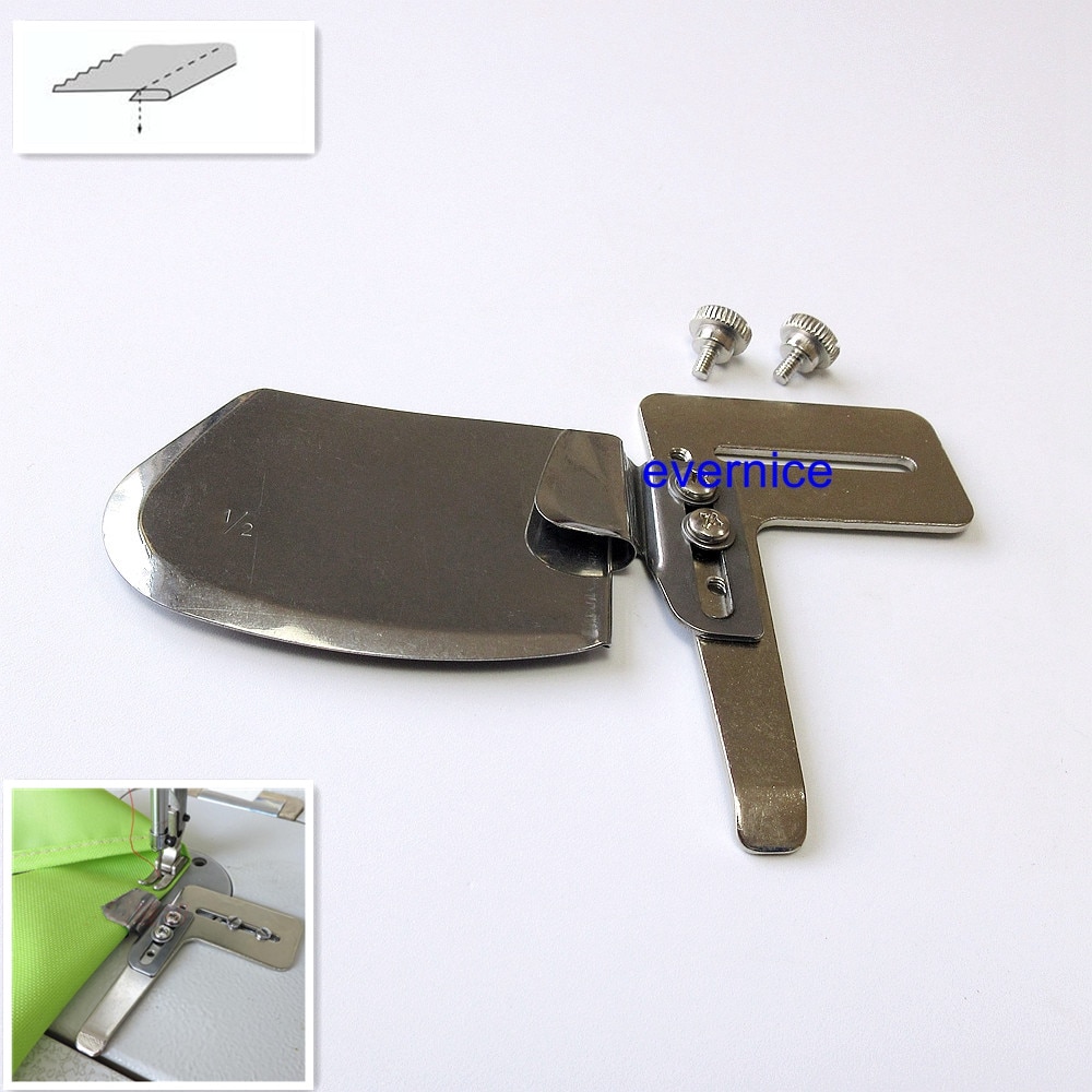 CKPSMS Single Down Turn Raw Edge Hemmer Sewing Attachment - 5/8 Inch Hem Size For Industrial Machines