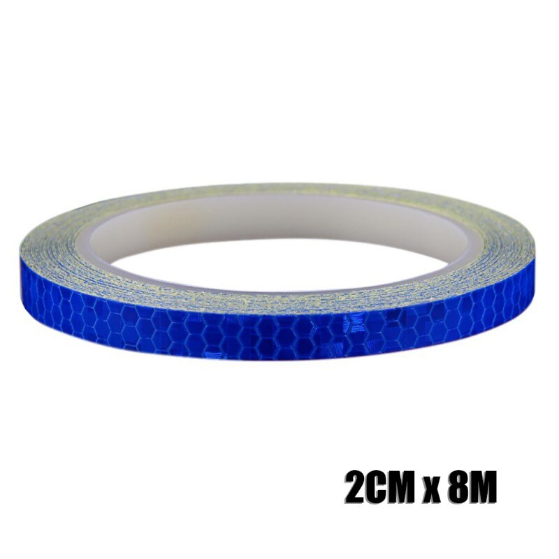 1cmx8m/2cmX8cm Bike Reflective Stickers Cycling Fluorescent Reflective Tape MTB Bicycle Safety Decor Luminous Body Sticker: B5