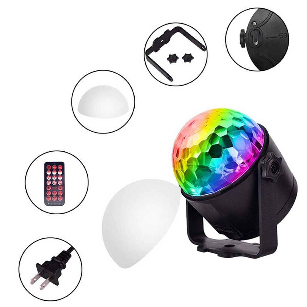 LED Mini RGB Disco Party Club DJ KTV Magic Ball Lamp US Standard