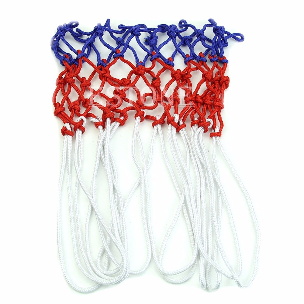 Standard White/Red/Blue Nylon Basketball Netball Goal Hoop Net Netting Sports