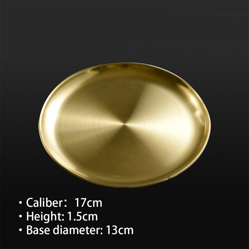Styl europejski płytkie talerze złota płyta jadalna serwująca naczynia okrągły talerz ciasto taca zachodnia stek okrągła taca talerze kuchenne: GD2