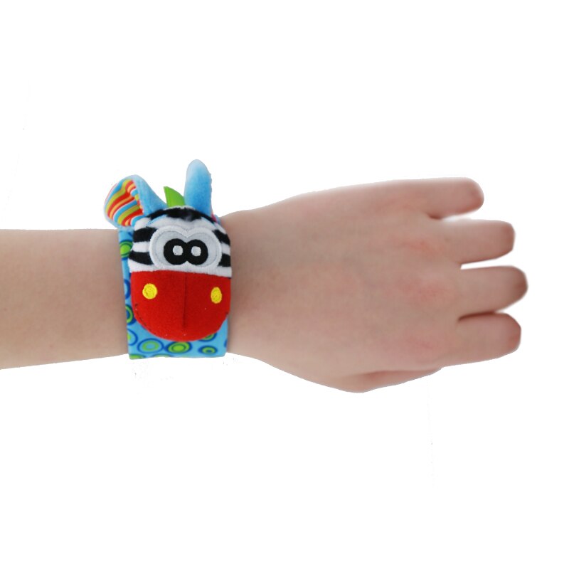 2/4PCS Baby Soft Rattle Toy Infant Cartoon Animal Wristband Handbells Hand Foot Finders Plush Socks Developmental Toys ZXH
