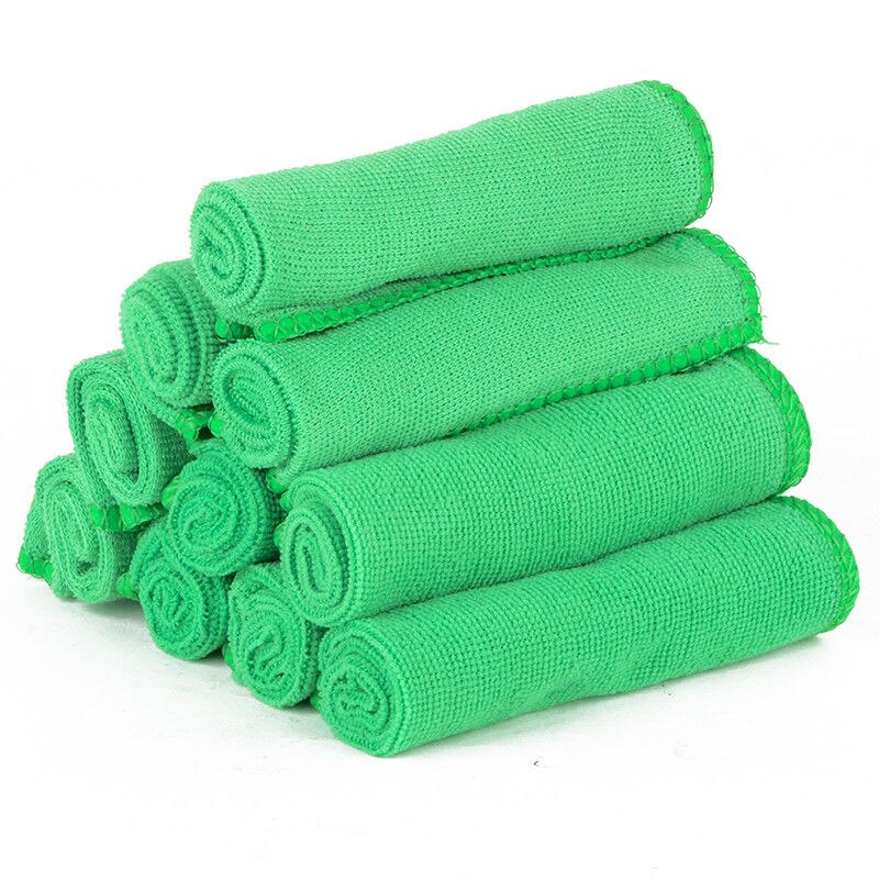 Car Cleaning Doek 10 Stuks Groen Microfiber Detail Zachte Doek Handdoek 1.8X11.8 Inch