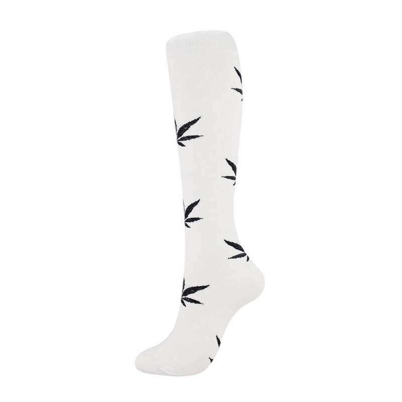 1 Pair Compression Sports Socks Knee High Printed Nylon Hosiery Footwear Accessories ^^