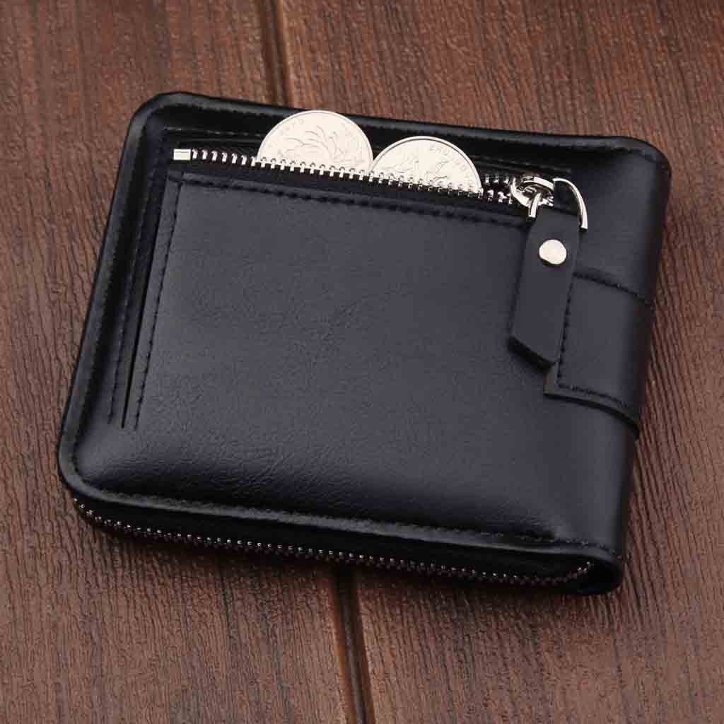 Bolsa da Carteira dos homens Curto Carteira Zíper Retro Multifunções Grande Capacidade Coin Purse cartão carteira кошелек женский кожа #20