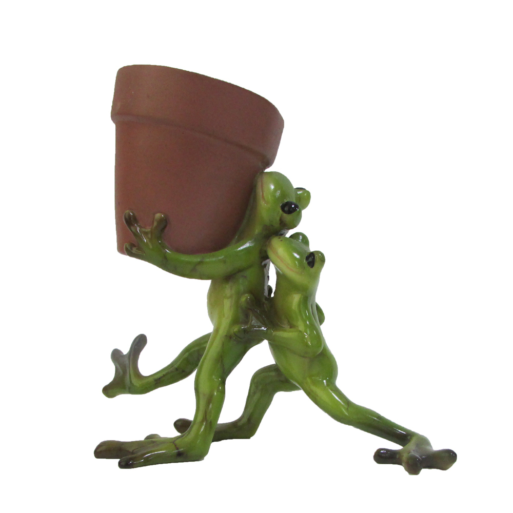 Everyday Collection Home Decor Mini Flower Pot Fairy Garden Animal Frog succulent pot Outdoor Decoration Clay Flowerpot: Z11161A