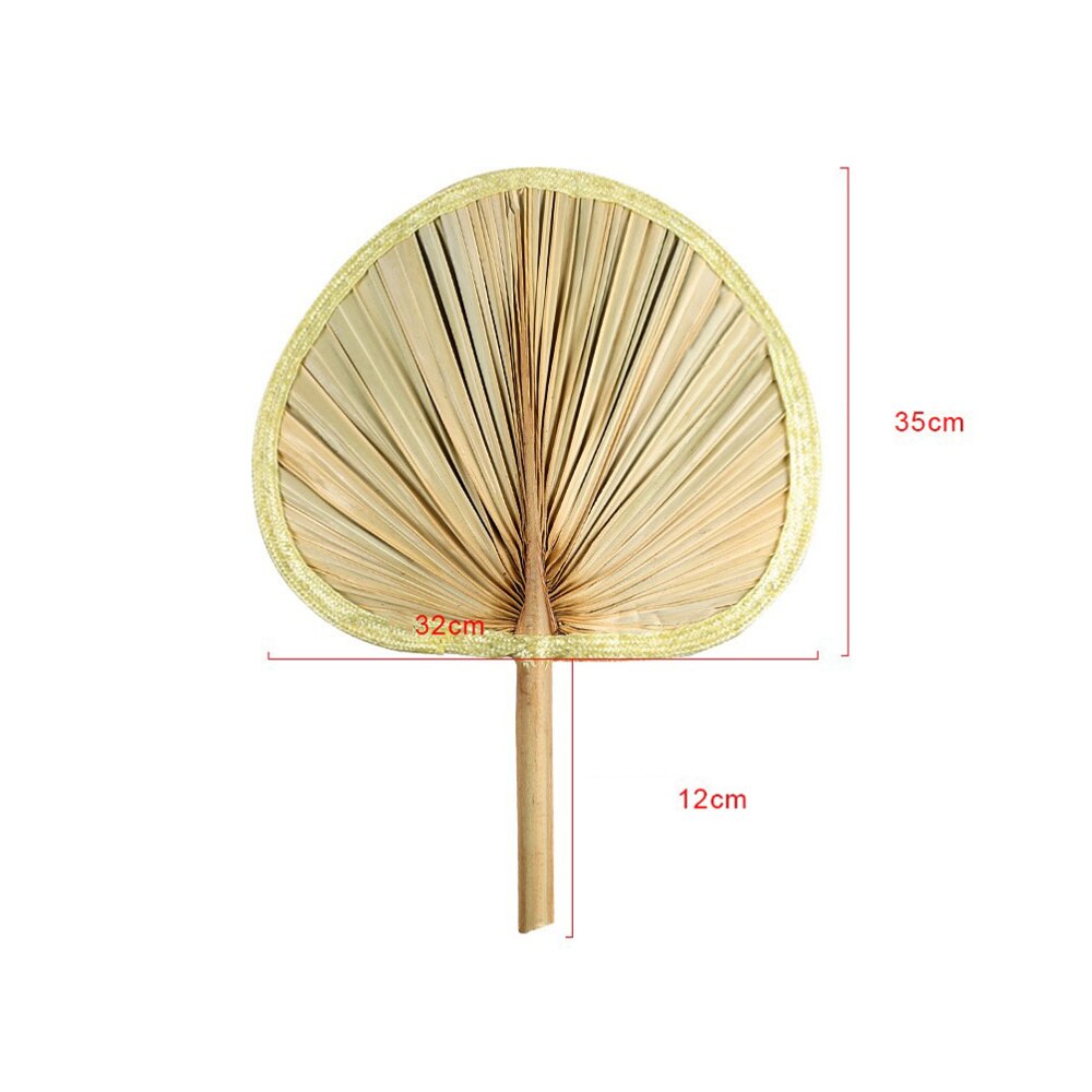 3PCS Hand-made Big Cattail Leaf Fan Old Type Cooling Fan Mosquito Repelling Fan Brown Leaf BBQ Palm-leaf Fan Multi-purpose Handh