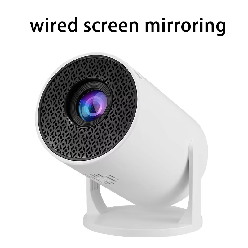M5  high-definition mini portable projector, rotatable,Wired Screen，suitable for meeting rooms, projector and other places: WHITE / UK Plug
