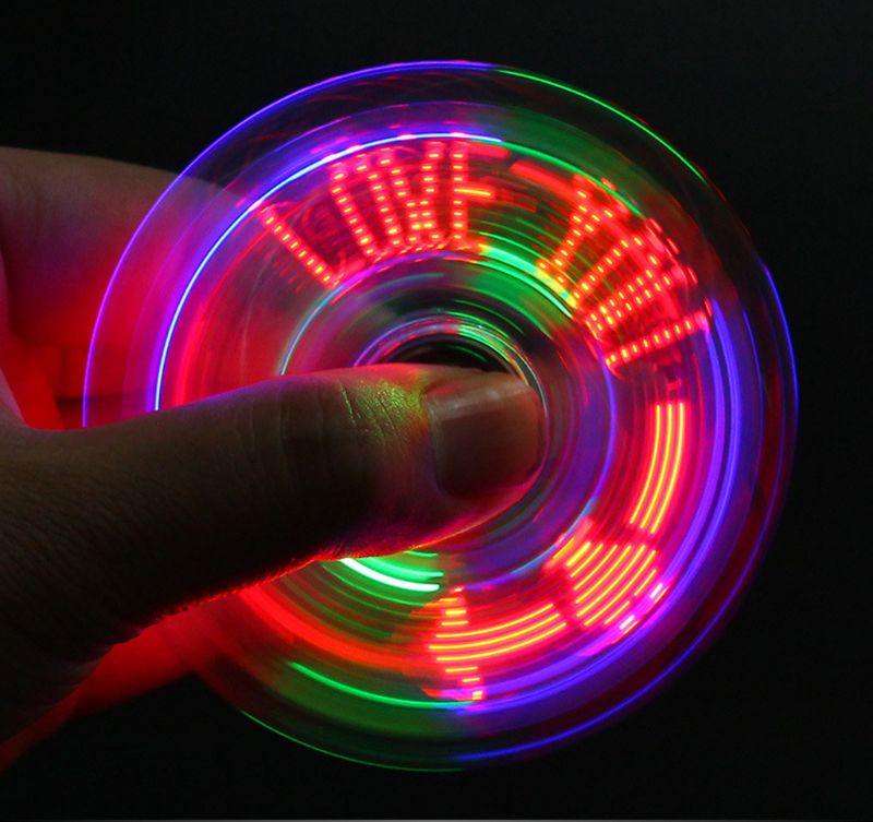 Nieuwigheid meerdere veranderingen led fidget spinner lichtgevende hand top spinners glow in dark edc stress relief speelgoed