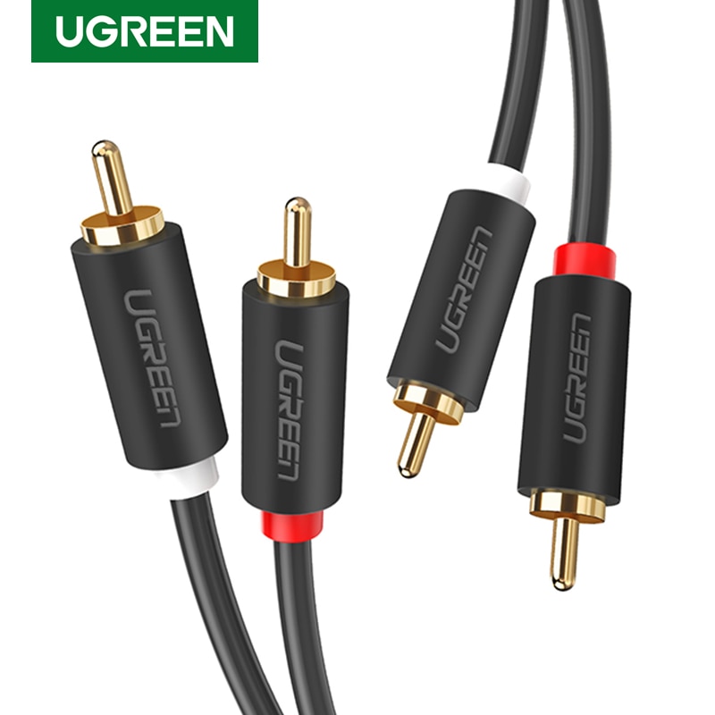 UGREEN 2RCA do 2 RCA z męskiego na męskie kabel Audio pozłacane kabel Audio RCA 2m 3m 5m do kina domowego TV DVD wzmacniacz CD Soundbox