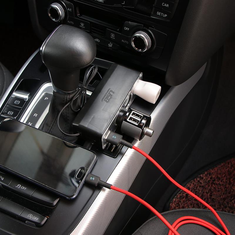 Divisor de encendedor de cigarrillos de 1 a 3 Hub Socket Universal para cargador de coche, adaptador cargador USB, múltiples interfaces, carga rápida