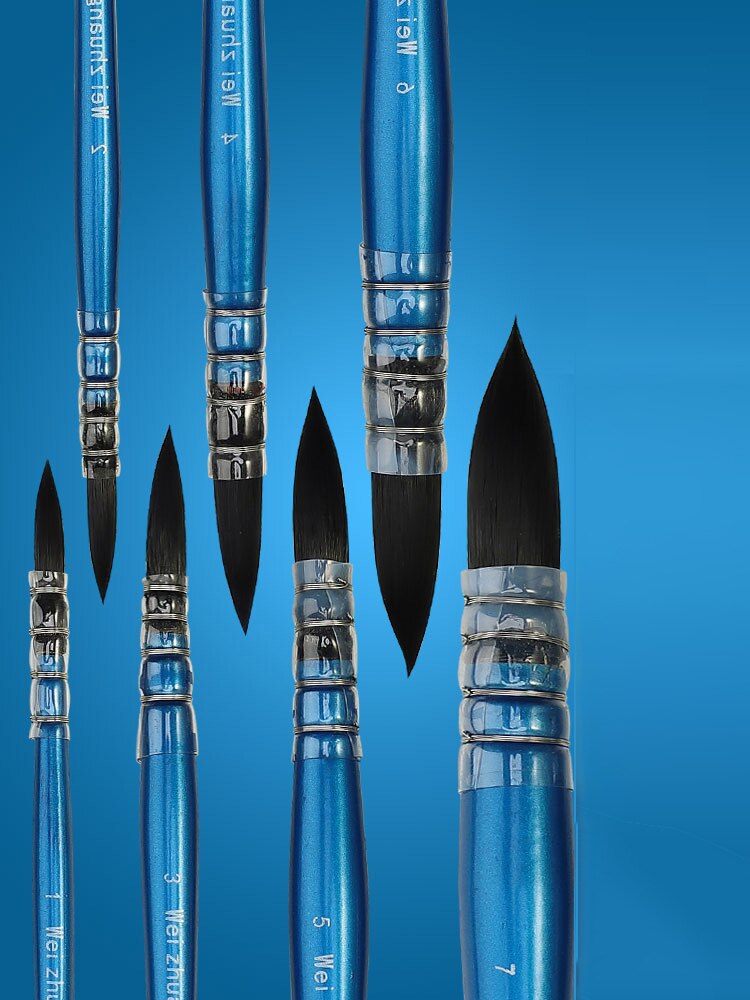 1 pieza de pincel acuarela pincel de madera para pintar a mano, pinceles para pintar la ardilla y el pelo de Nylon agua arte de Color dibujo de Gouache plumas