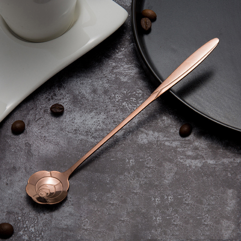 Roestvrij Stalen Lepel Set Met Lange Handvat Bloemen Hartvorm Ice Thee Koffie Lepel Dessertlepel Keuken Drinken Servies: 10