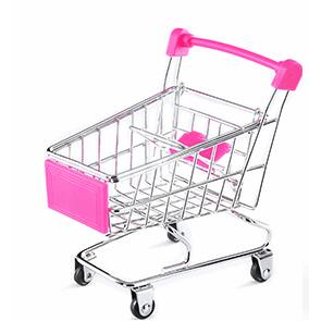 Mini Supermarkt Winkelen Trolley Telefoon Houder Bureau Opslag Speelgoed Winkelwagen Baby Speelgoed Handcarft Winkelwagen: 4