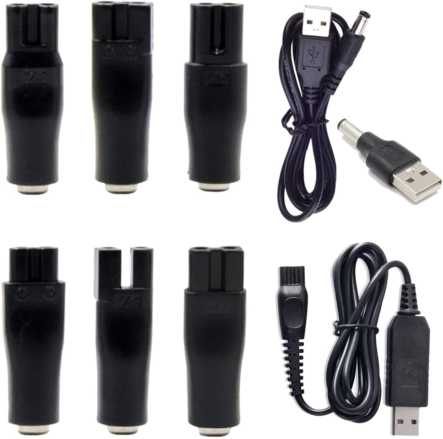 9 Pcs Vervanging Netsnoer 5V Lader Usb Adapter Geschikt Voor Alle Soorten Elektrische Tondeuse, baard Trimmers, Scheerapparaten