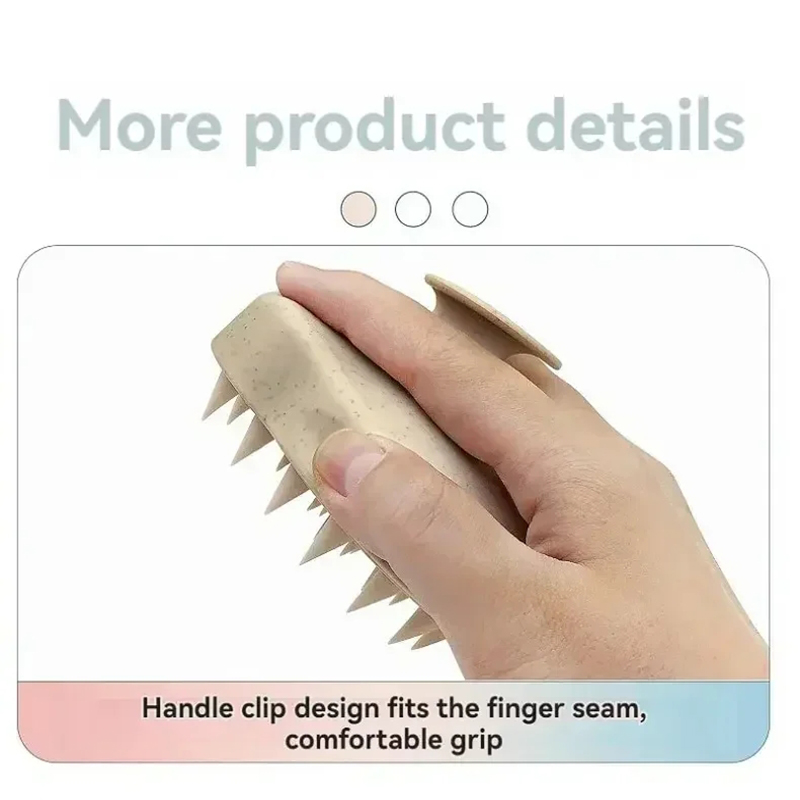 Brosse de lavage de cheveux en Silicone, paille de blé, brosse de lavage de cheveux en Silicone, brosse de tête du cuir chevelu, arrêt des démangeaisons, peigne à gratter, ensemble de coiffure
