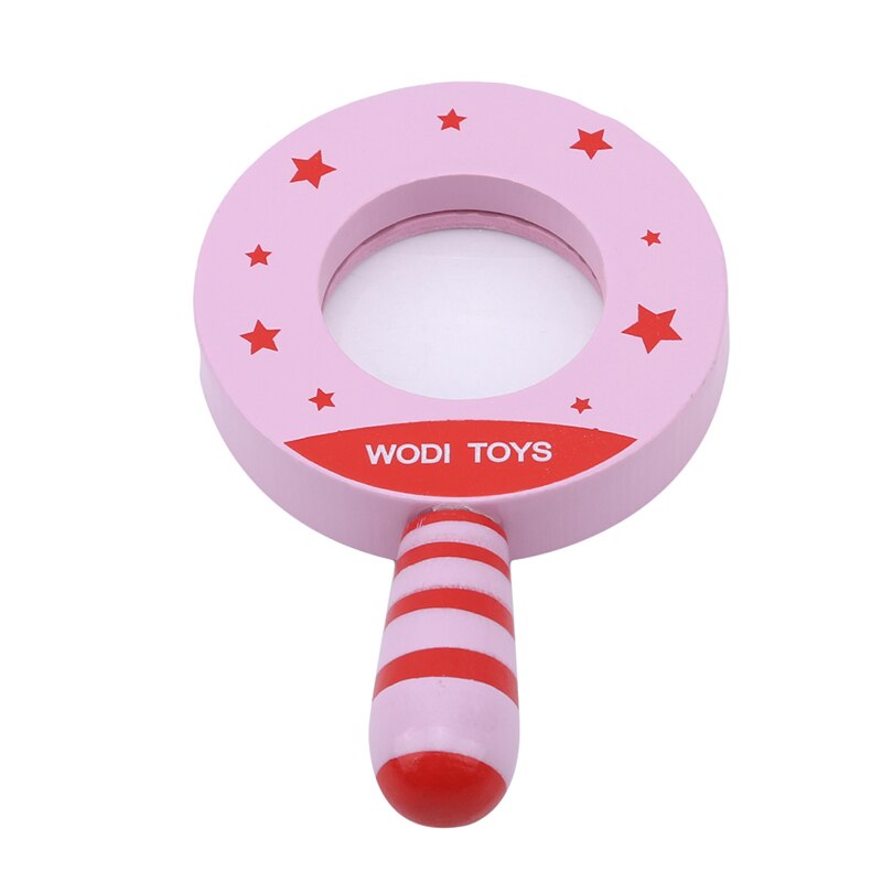 Baby klassisk legetøj kalejdoskop træ sødt forstørrelsesglas legetøj til børn pædagogisk læring udforske evne udvikle pige dreng: Lyserød