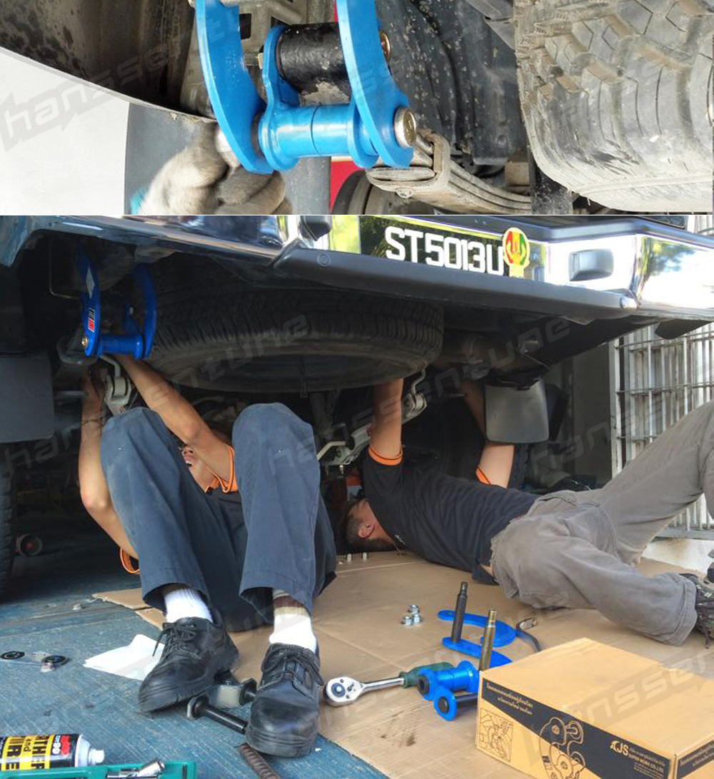 HANSSENTUNE-muelle de suspensión 4x4 para Mitsubishi Triton L200 09-14, comodidad trasera, grillete doble G, reduce la sensación de bulto