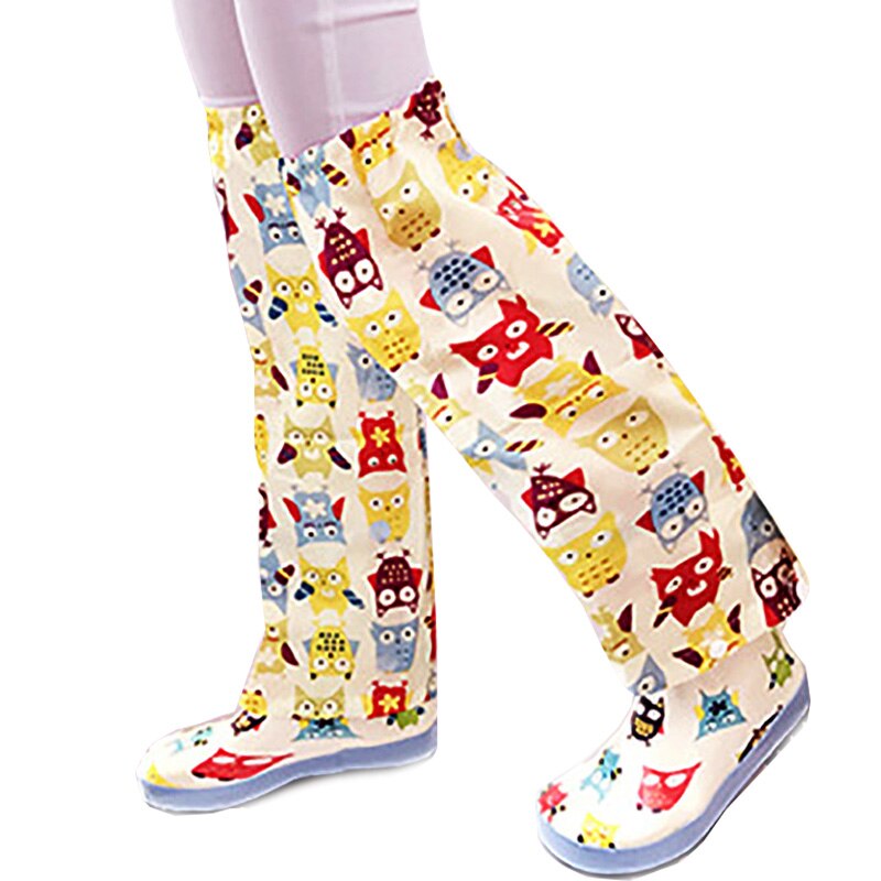 Polainas de senderismo al aire libre para niños, pantalones de lluvia impermeables para pantorrilla, cubierta de lluvia para piernas: Yellow Owl