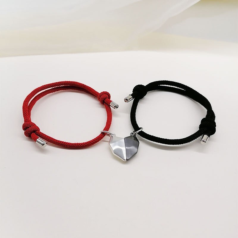 Attraktive Paar Armbinde für frauen Charme Armbinde Freundschaft Seil Geflochtene Abstand Magnetische Armbinde Liebhaber Schmuck