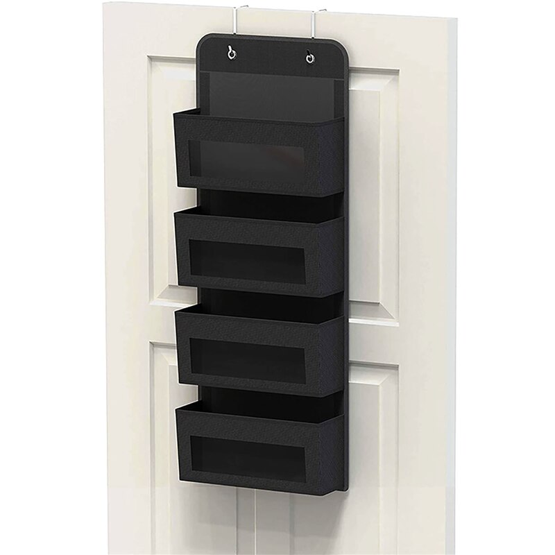 Bolsa de tela no tejida para colgar detrás de la puerta, organizador de 4 capas para artículos diversos, toallas, juguetes, gancho de bolsillo para dormitorio, colgador de llaves