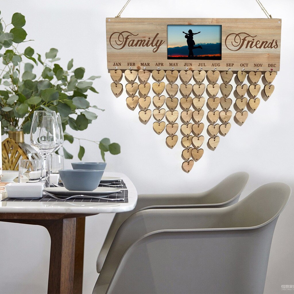 Advent Calendars Wood Birthday Reminder Board Plaque Sign Diy Calendar Photo Frame Message Board Christmas Decorations For Home