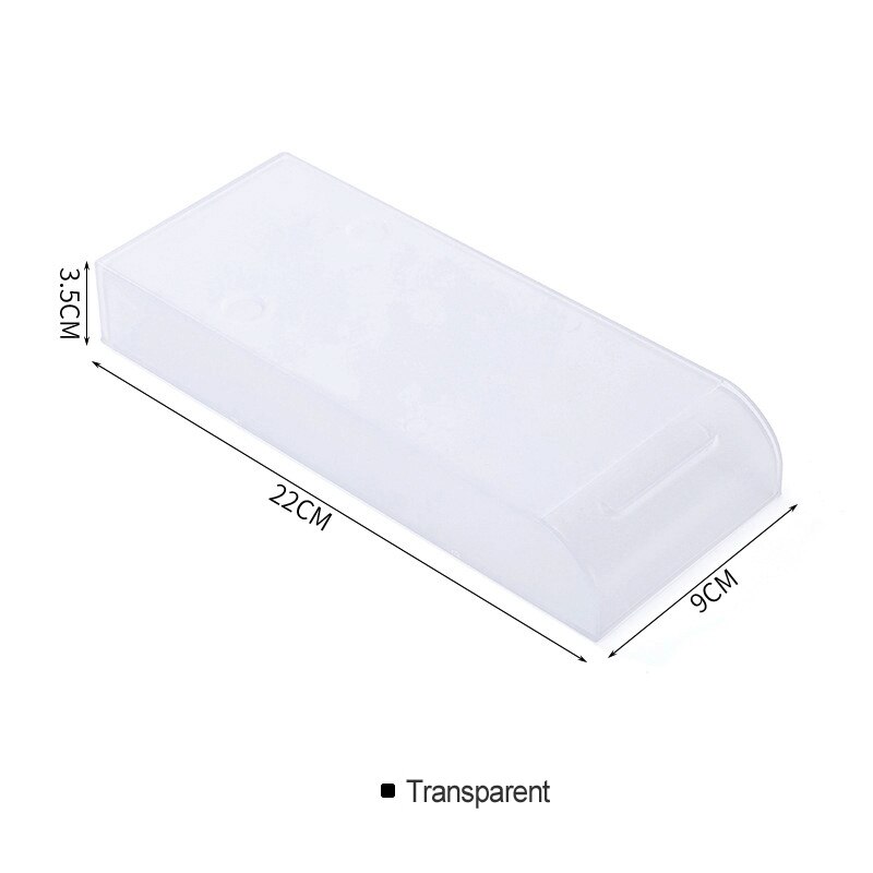 1pcs Paste Plastic Desk Storage Case Self-Adhesive Under Desk Drawer Makeup Organizer Hidden Sticky Sundries Storage Box: Transparent