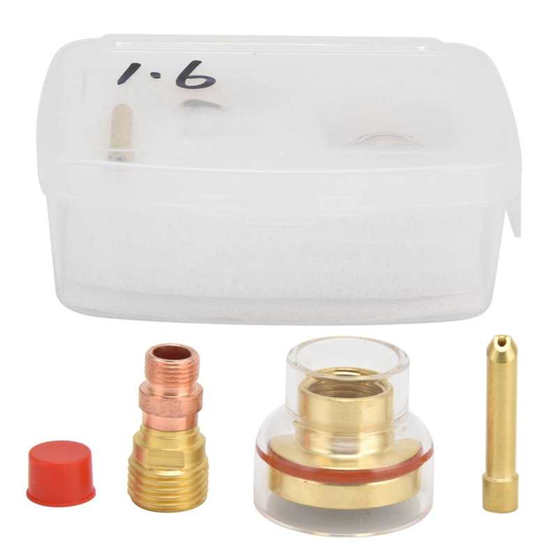 Palnik robić spawania szklany kubek 1.6mm spawanie TIG zestaw palnik robić spawania szklany kubek Collet szklana dysza argonu palnik robić spawania robić WP 17/18/26