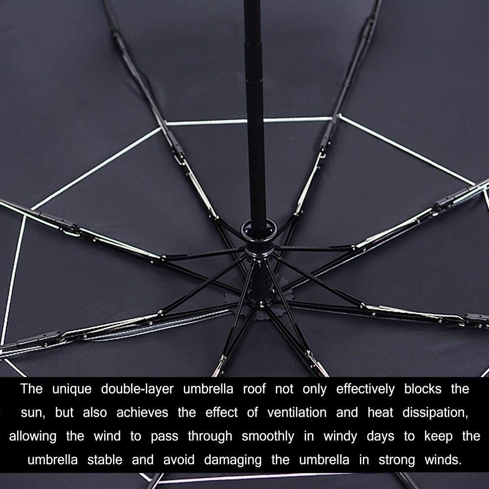 Wind Resistant Fully-Automatic Umbrella Rain Women For Men Parasol Compact Large Travel Business Car Protecting Umbrella