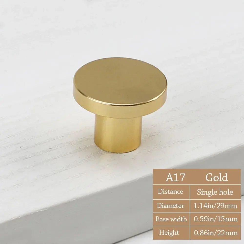 Simple Knurled Cabinet Drawer Knob Round Gold Door Handle Portable Single Hole Furniture Accessories for Home
