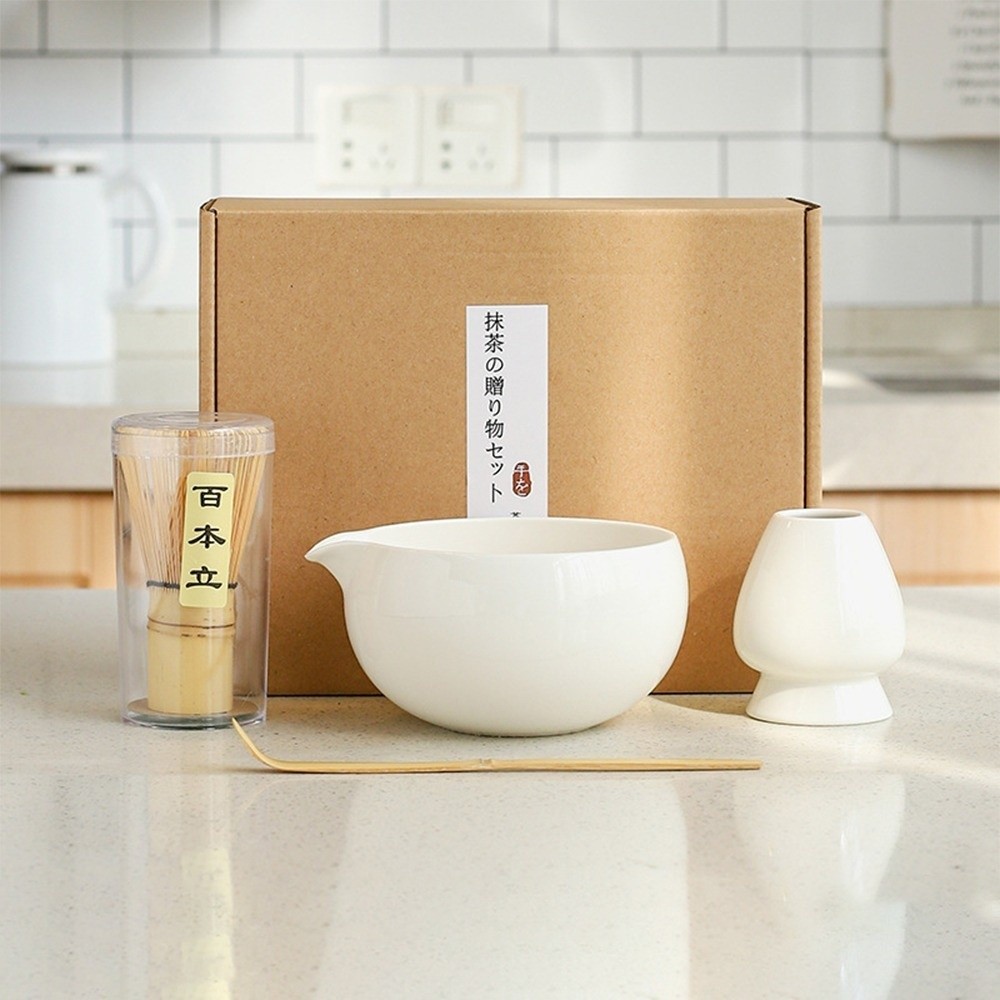 Tea Sticks Japanese Matcha Tea Set Match Bowl Tea-Making Tools Matcha Brush Bamboo Ceramic Matcha Spoon Matcha Whisk Set