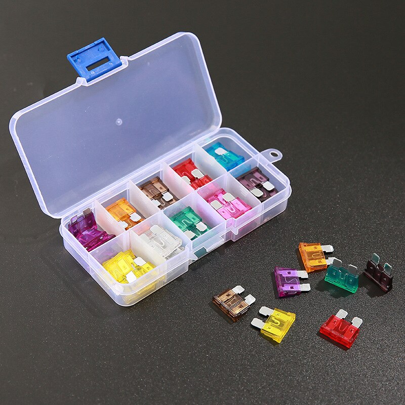 Kit di fusibili a lama mini assortimento da 100 pezzi 2A-35A per auto, camion, SUV | Leroy Merlin