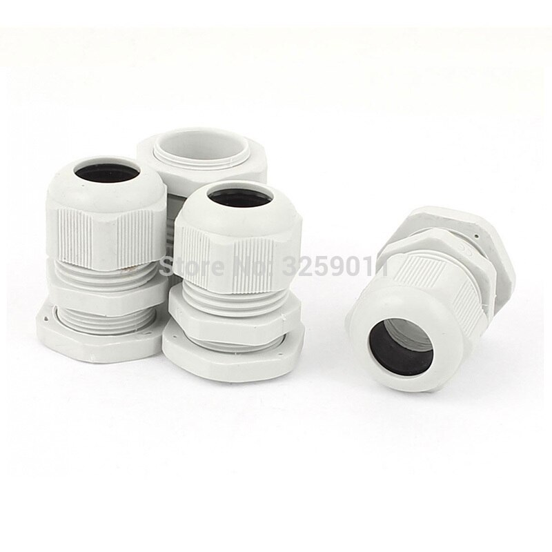 10PCS Cable Glands PG 21 Black White Waterproof Adjustable Nylon Connectors Joints With Gaskets 13-18mm For Electrical Appliance