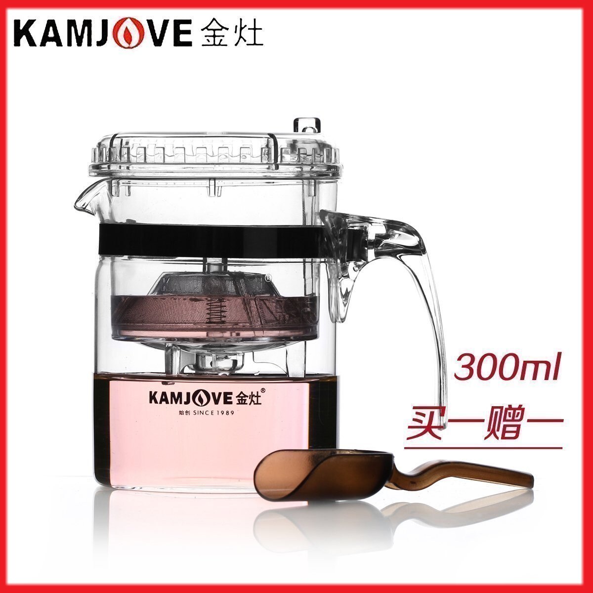 100% Echt Kamjove TP-140 Art Tea Cup Theepot 300 ml Glazen waterkoker zeef Elegante cup AUTO OPEN thee set zetgroep de cha