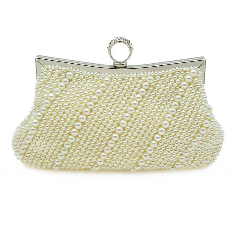 Perle Damen Abend Kupplung Tasche Frauen Bote Schulter Handtaschen Weibliche Abendessen Party Telefon Lange Kette Kupplung Geldbörse