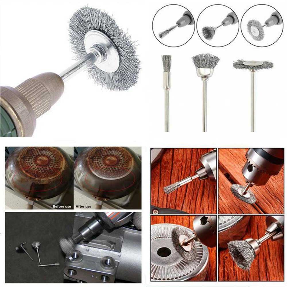 45Pcs Stainless Steel Wire Cup Mix Brush Set For Dremel Rotary Tool Accessories