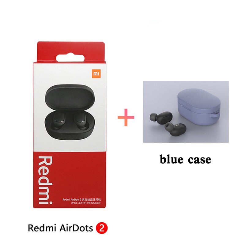 Xiaomi Redmi Airdots 2 Xiaomi Auricolari Pro 2 Tws Trasduttore Auricolare Senza Fili Bluetooth 5.0 Stereo Cuffie di Comandi Vocali Auto Link Con mic: blue case