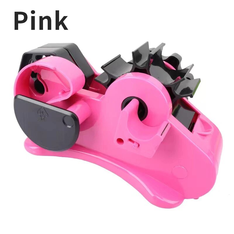 Multifunctional Tape Holder Tape Cutter Purple Large Roller Tape Paper Cutter Desktop Semi-automatic Transparent Tape Dispenser: Red