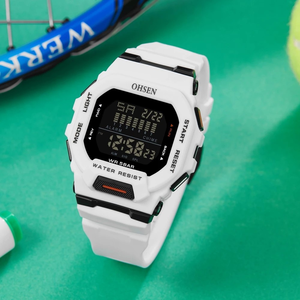 OHSEN draussen Herren Frauen Digitale Sport Uhr 5ATM tauchen Multifunktionale Wasserdichte Armbanduhren Männlichen Uhren reloj hombre