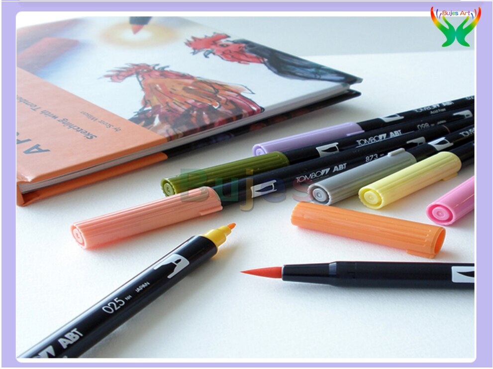 Tombow Abt 4/10/96/108 Kleur Zachte Hoofd Aquarel Pen Dubbele Hoofd 0.8/2.3Mm schilderen Borstel Hand Tekening Professionele Kunst Levert