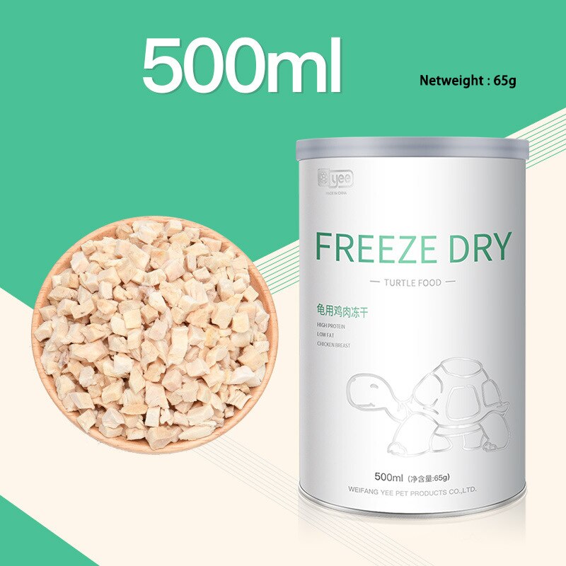 YEE Turtle Tortoise Reptile Food Skewers Fish Granules Dried Shrimp Mealworm Aquarium Fish Food Feed: dried chicken 500ml