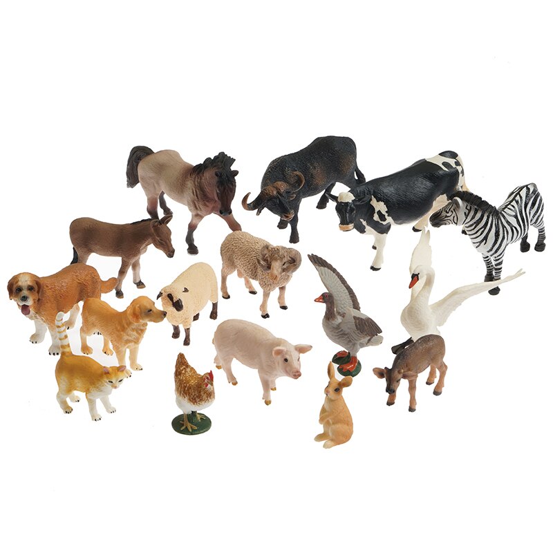 Montessori Materials for Language Area Farm Animals Model Plastic Model Toys for Kids Desktop Decoration