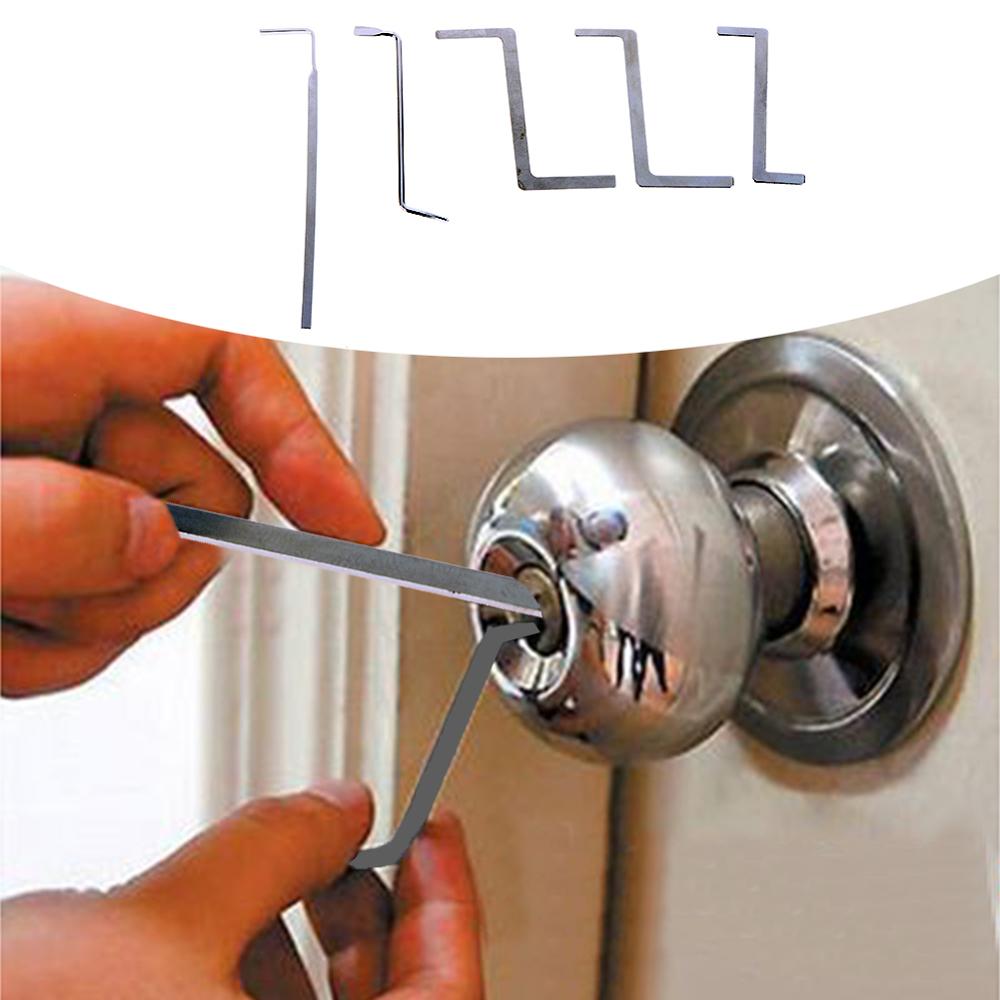5pcs Lock Smith Lock Tools Set Stainless Steel Double Row Tension Removal Hooks Lock Tools Hand Tool Set
