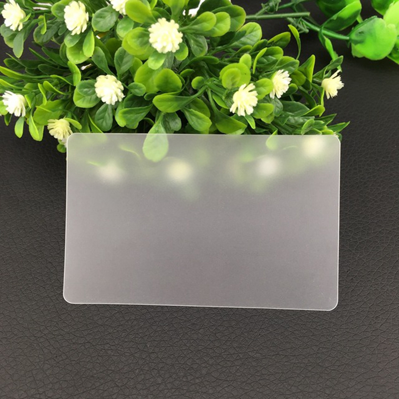 Tarjeta de PVC transparente en blanco, tamaño de 85,5mm x 54mm x 0,38mm, adecuado para tipos de impresión de tarjetas de visita